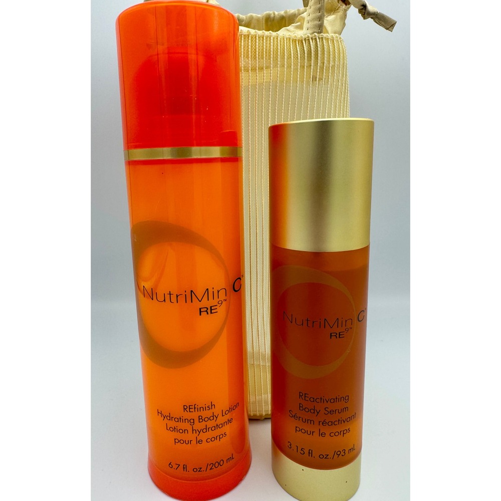 RARE Arbonne NutriMin C RE9 Body Lotion & Serum Duo Set Discontinued New Vintage